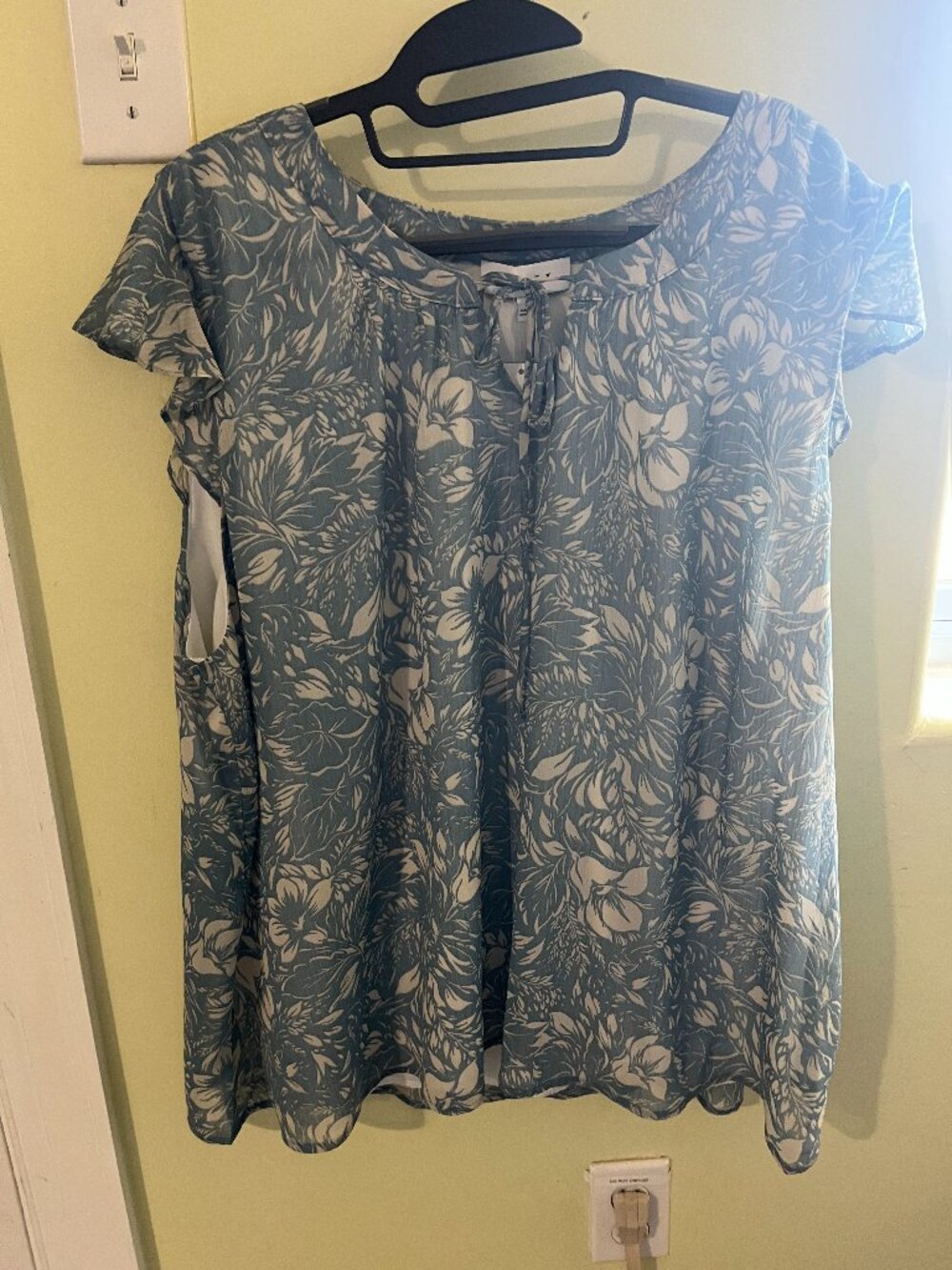 Gilli NWT Women's Plus Size Blouse 3XL blue & white nautical print